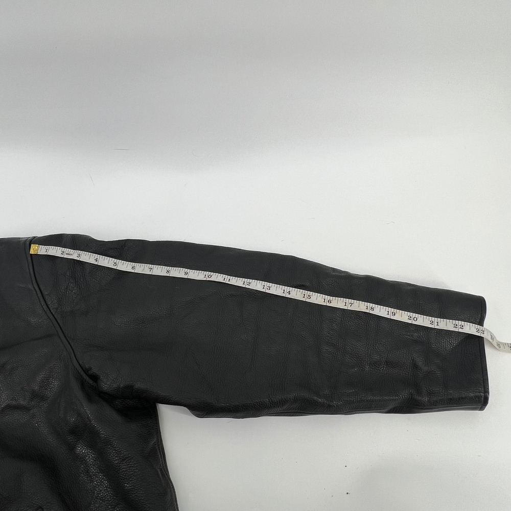 Oakwood Classic Mens Black Leather Bomber Jacket Thinsulate L Large Full Zip - Picture 6 of 9